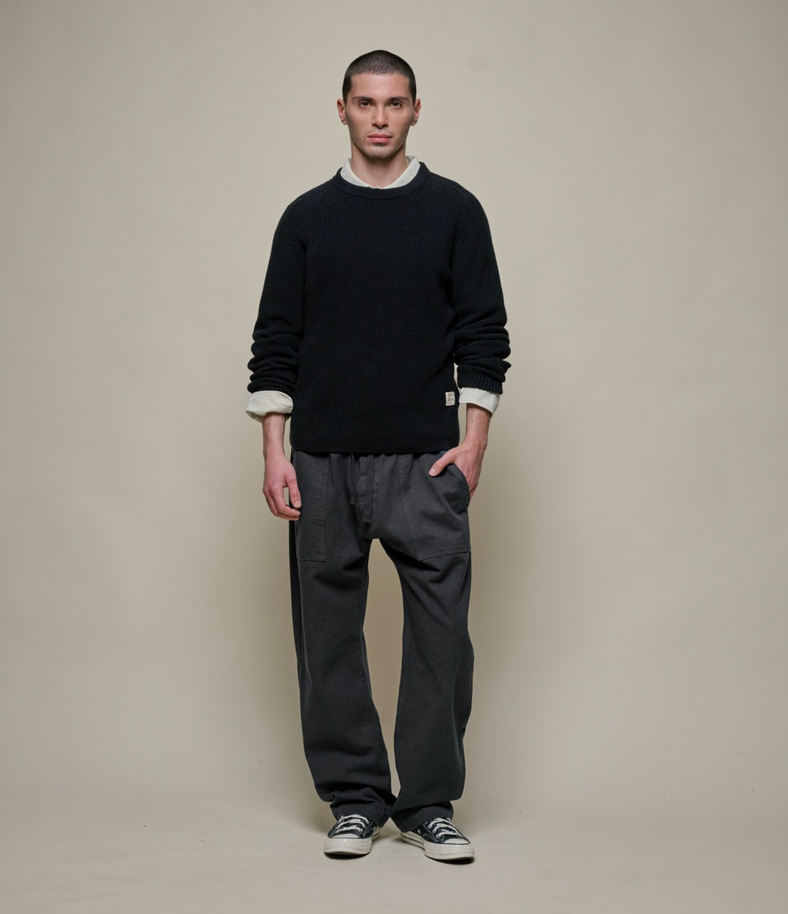 Workers's Cotton Twill Drawstring Pants – Merz b. Schwanen