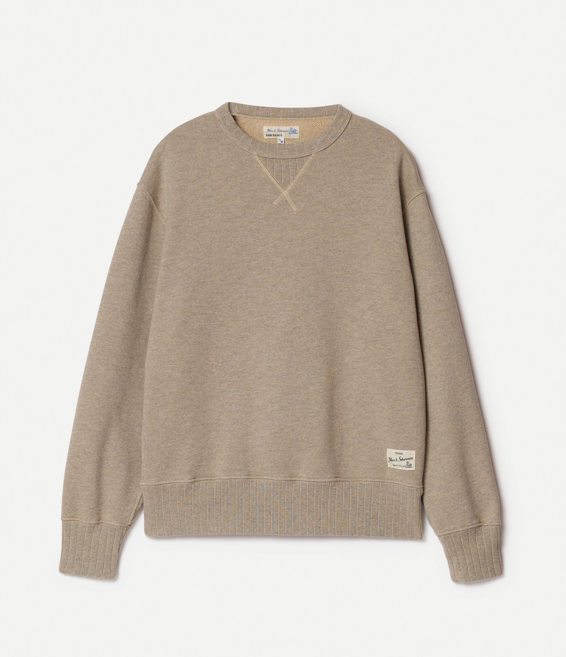 Grey rugged fleece sweatshirt on hanger