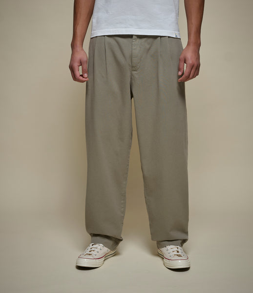 Vintage Army Pleated Twill Pants | Merz b. Schwanen