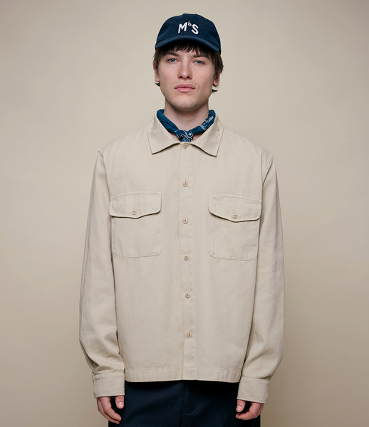 Worker's Cotton Twill Long Sleeve Shirt – Merz b. Schwanen
