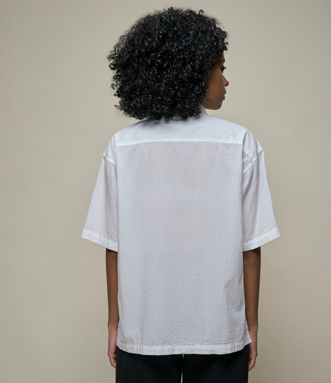 [COSYHARU]Parun Check Linen Short Sleeve Shirt関税・配送料込 Organic Cotton Interlock Notch Collar Sleep Shirt | EILEEN