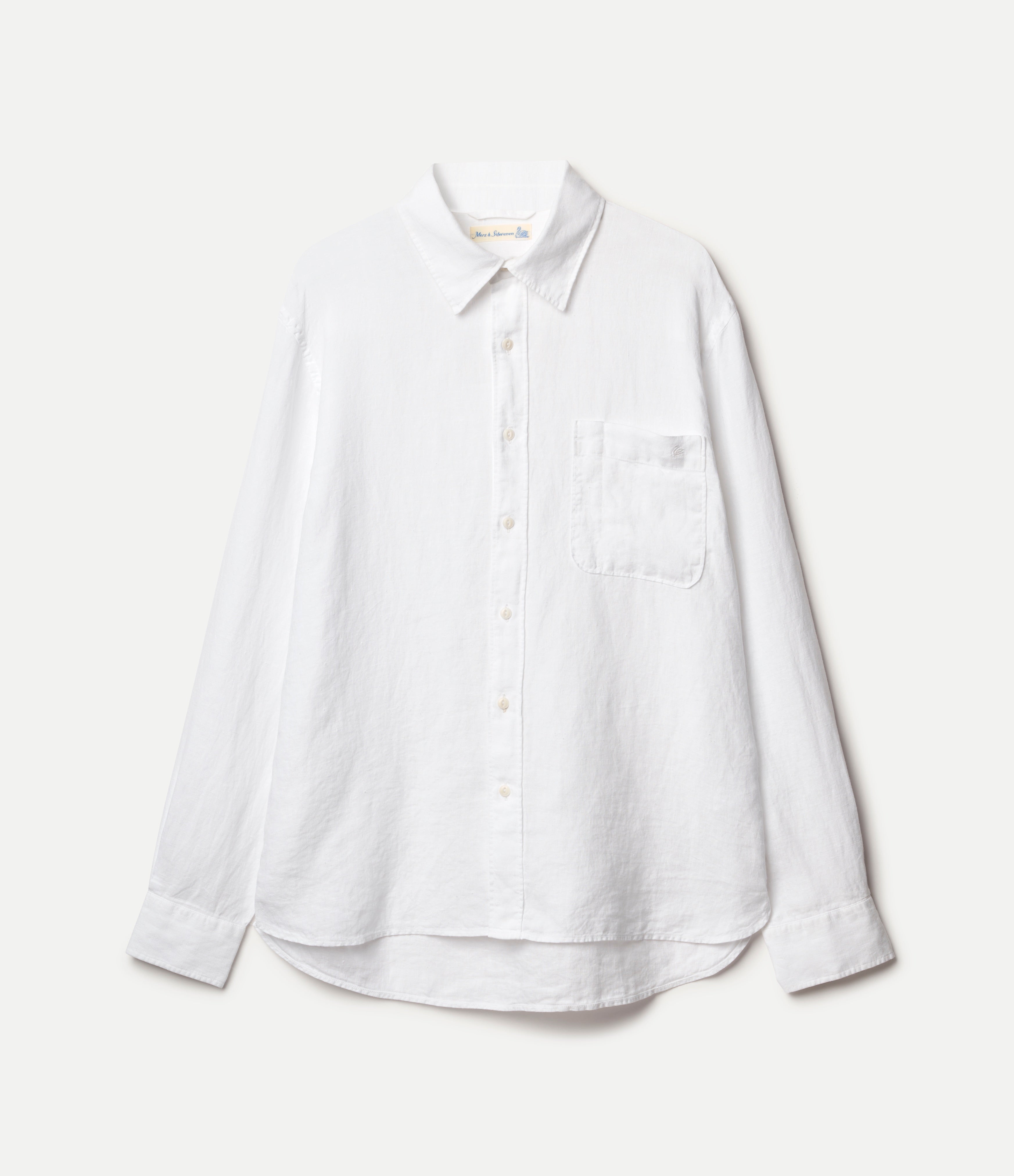 Relaxed Fit Linen Long Sleeve Shirt – Merz b. Schwanen