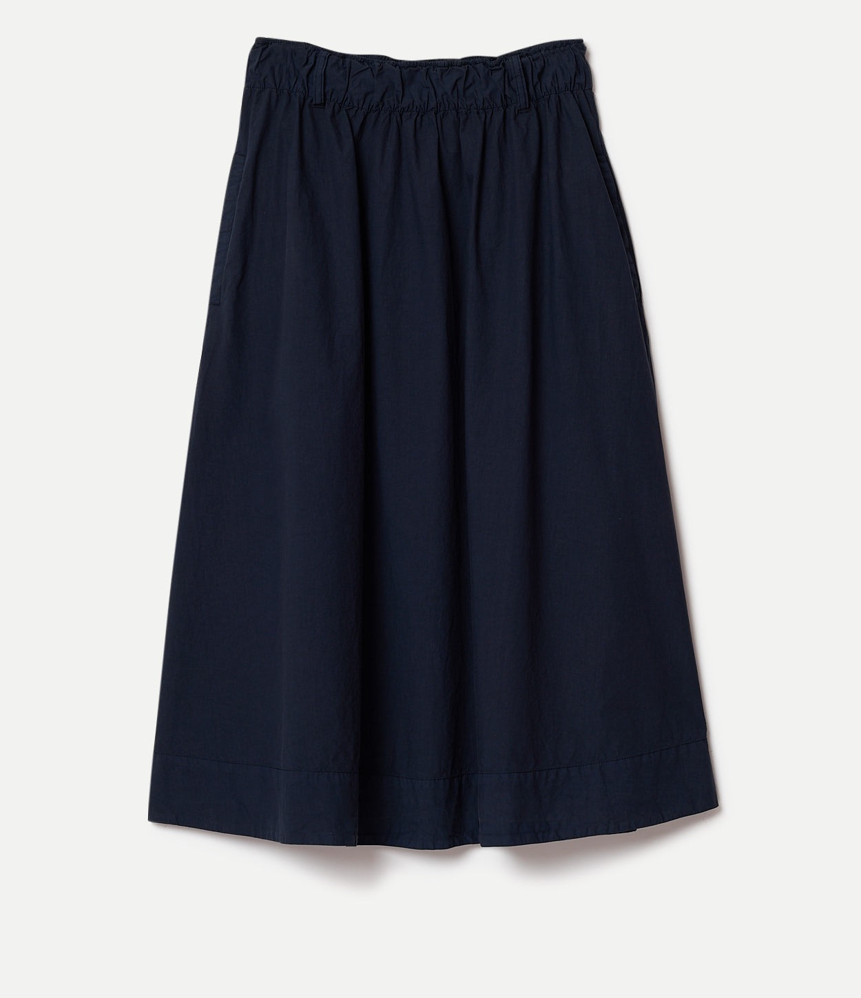 Navy blue skirt on a light gray background