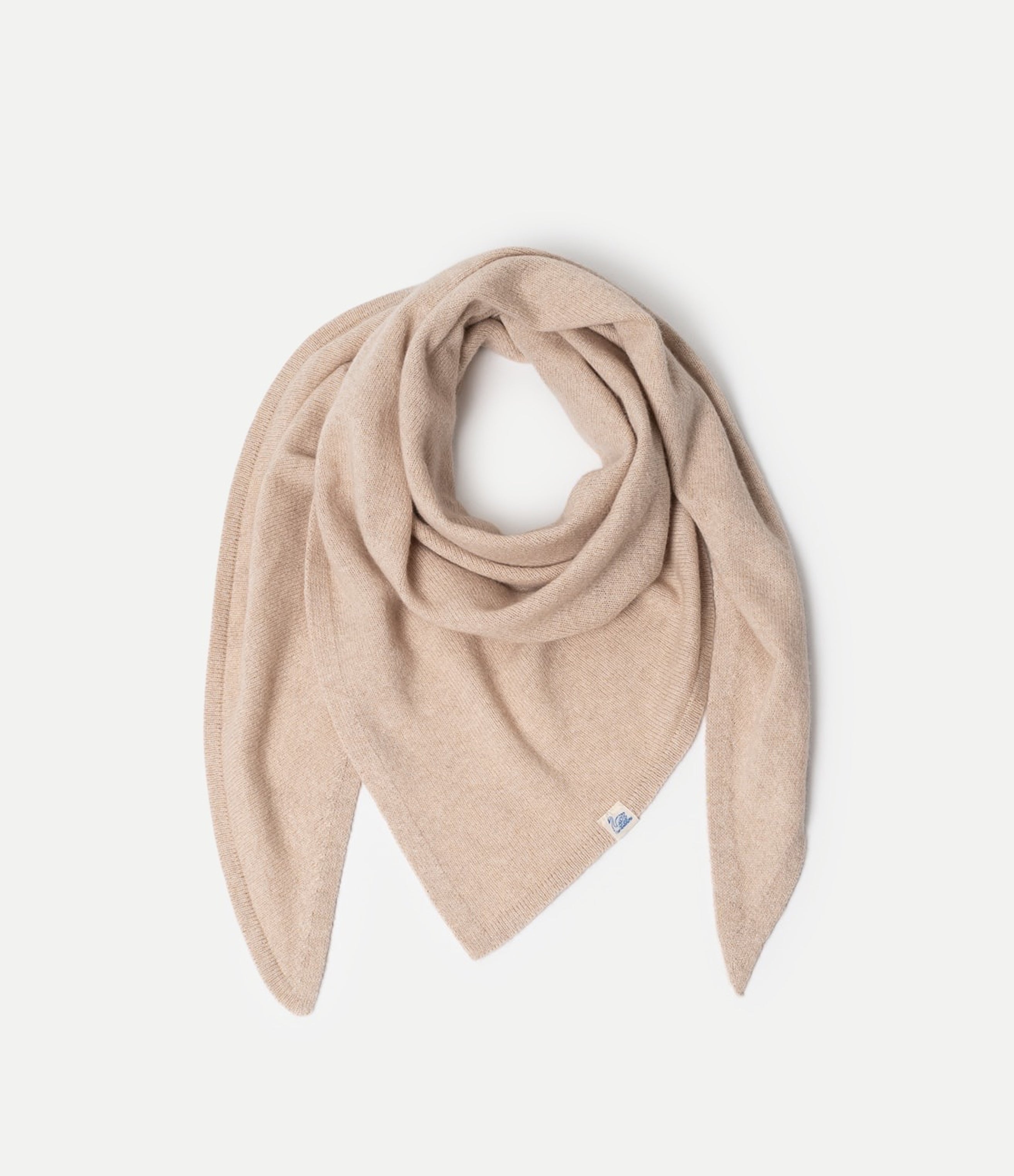 Natural colored Scarf made of merino wool, silk and cashmere against neutral background