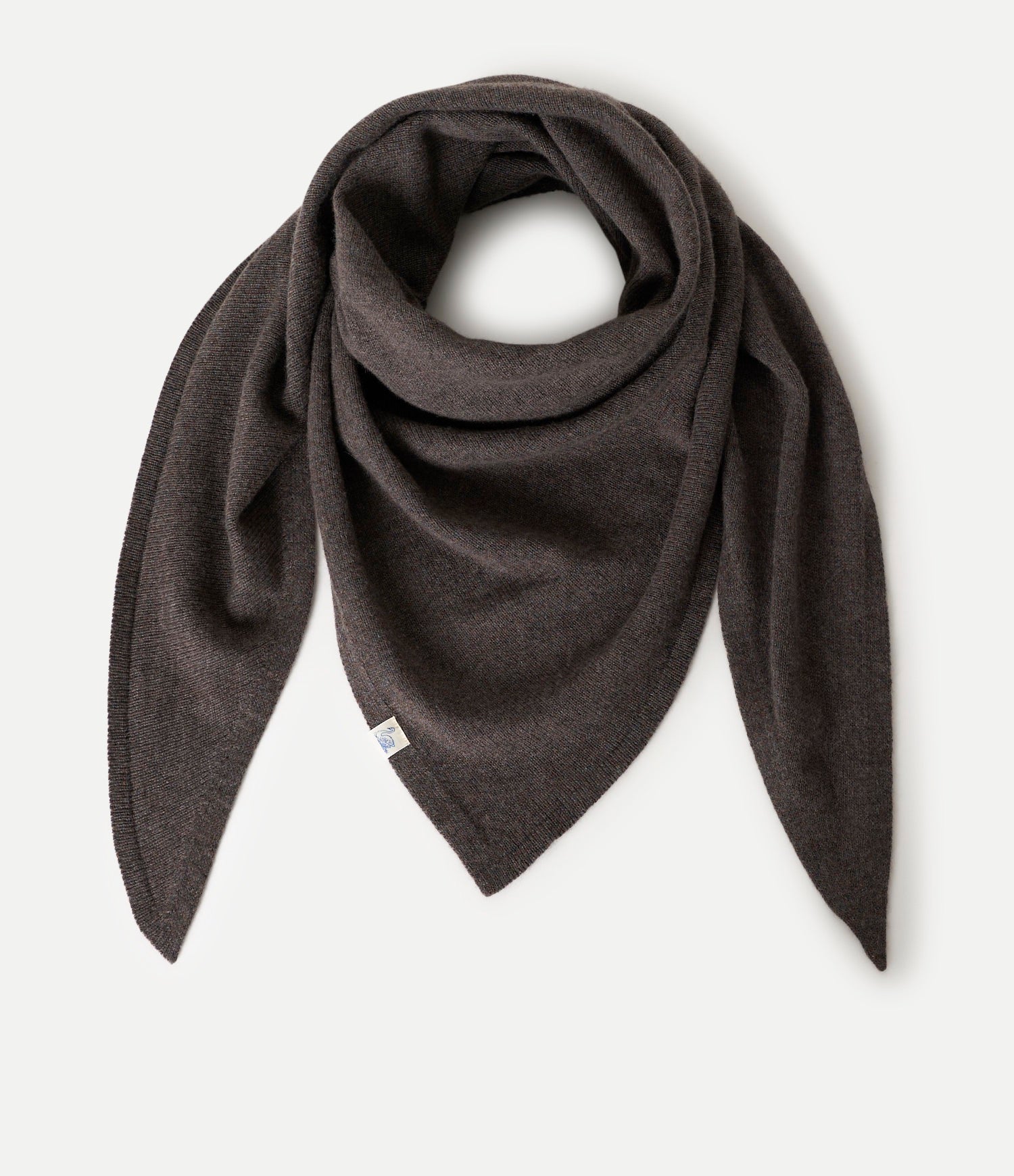 Dark gray Scarf made of merino wool, silk and cashmere against neutral background