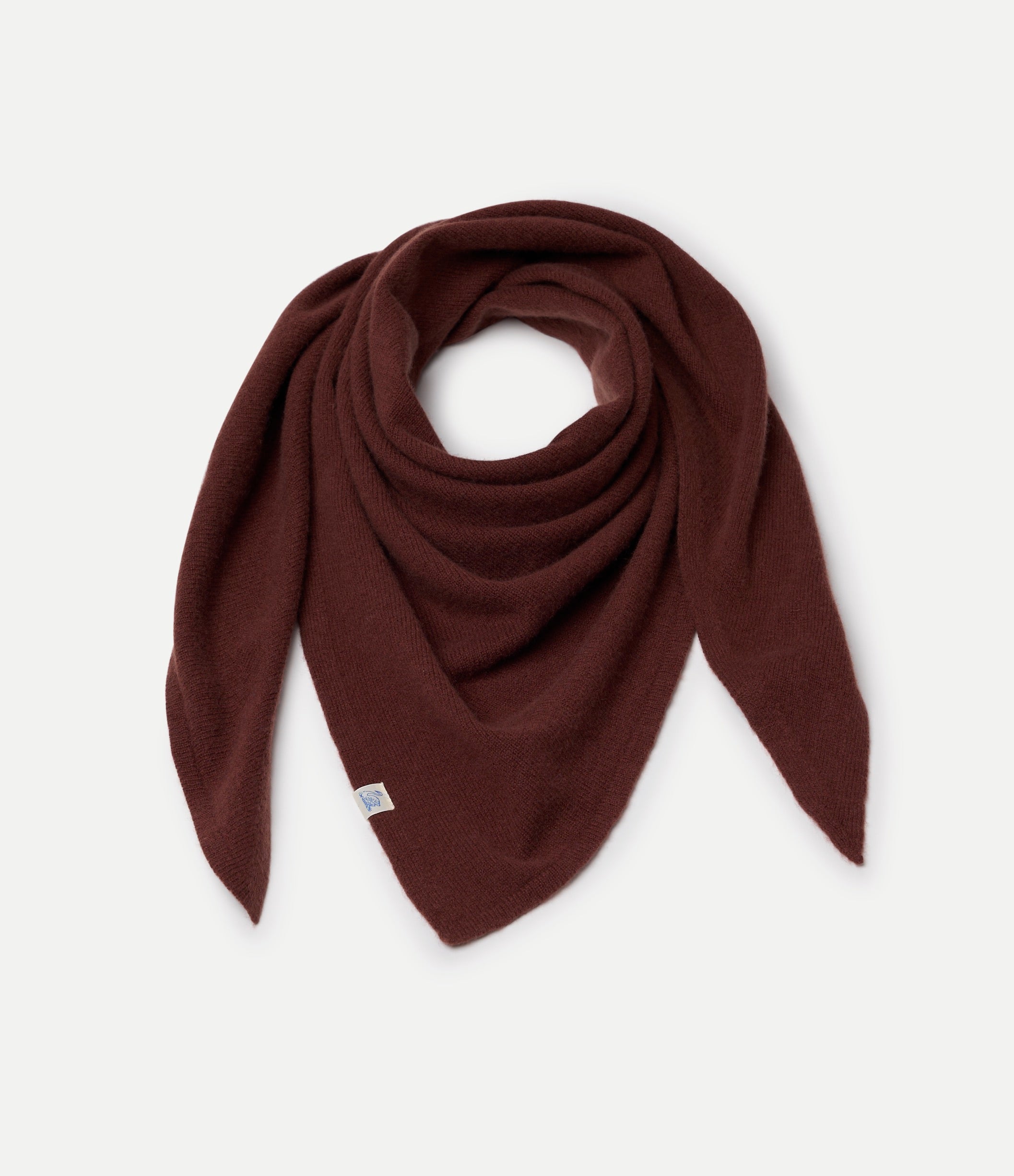 Brown Scarf made of merino wool, silk and cashmere against neutral background