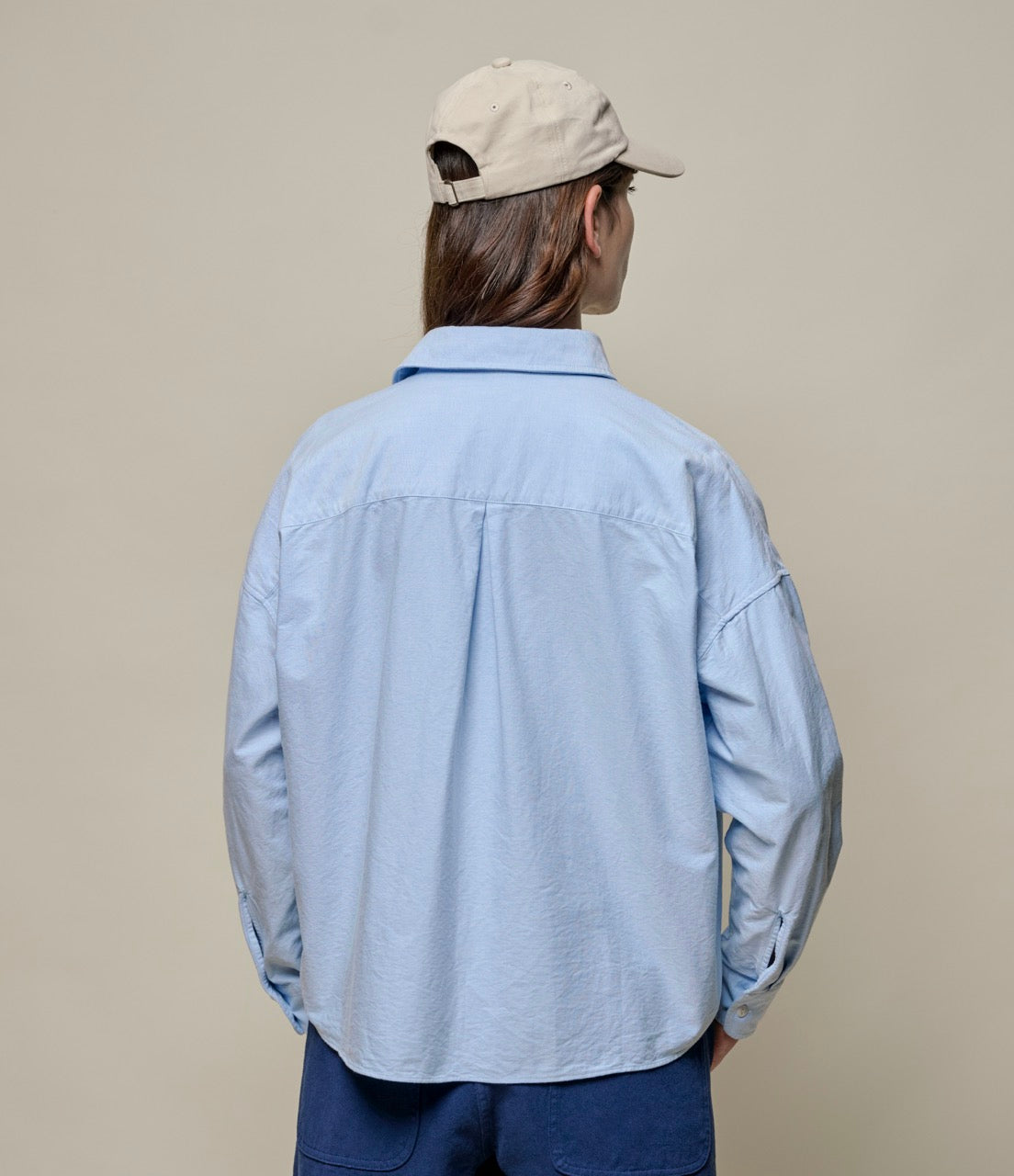 Cropped Boxy Style Cotton Oxford Long Sleeve Shirt Cropped Boxy Style Cotton Oxford Long Sleeve Shirt