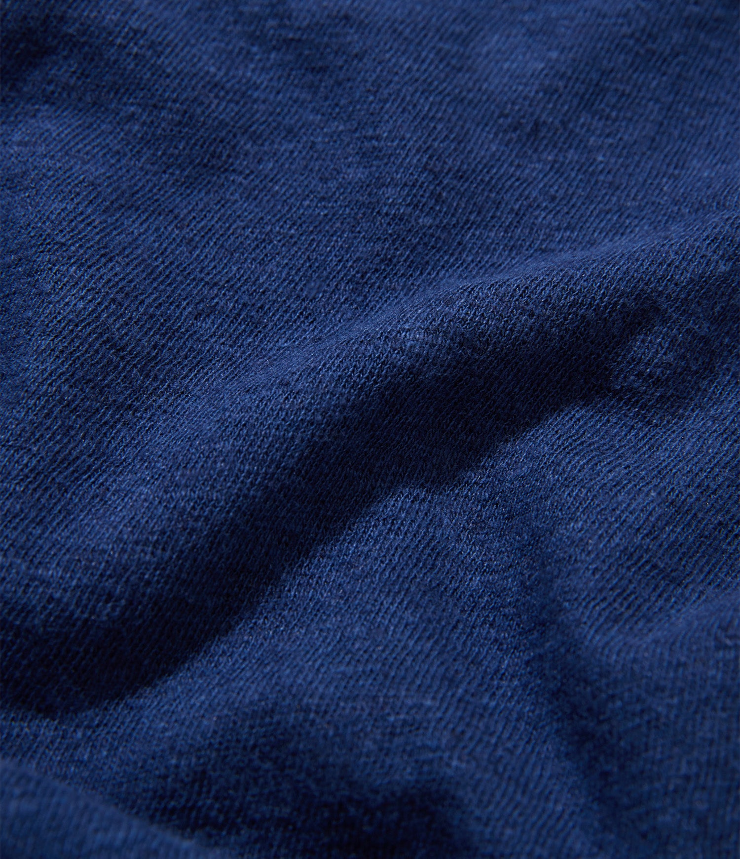 Close-up of blue linen/cotton fabric texture