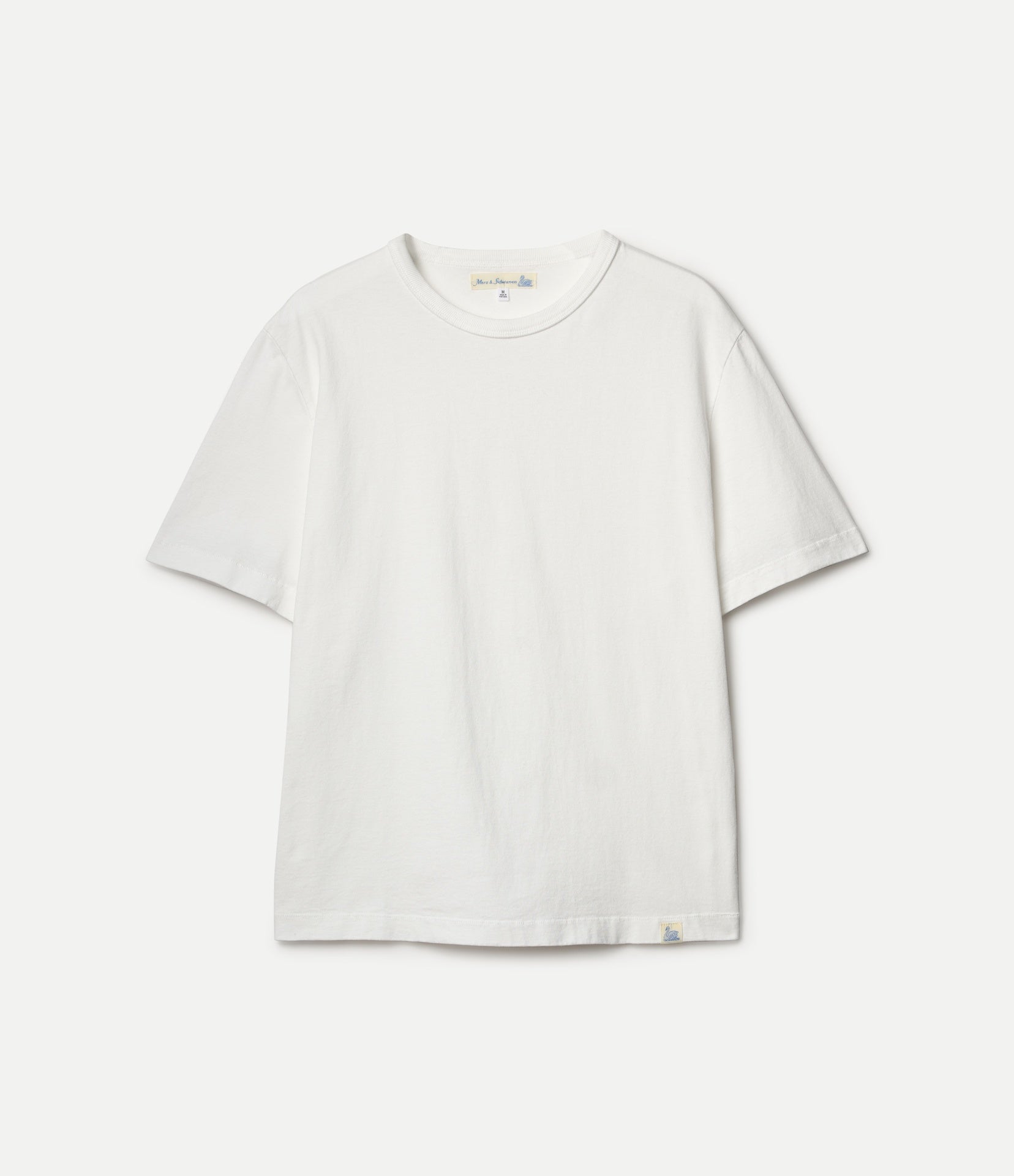 White Cropped Organic Cotton T-Shirt | Merz b. Schwanen