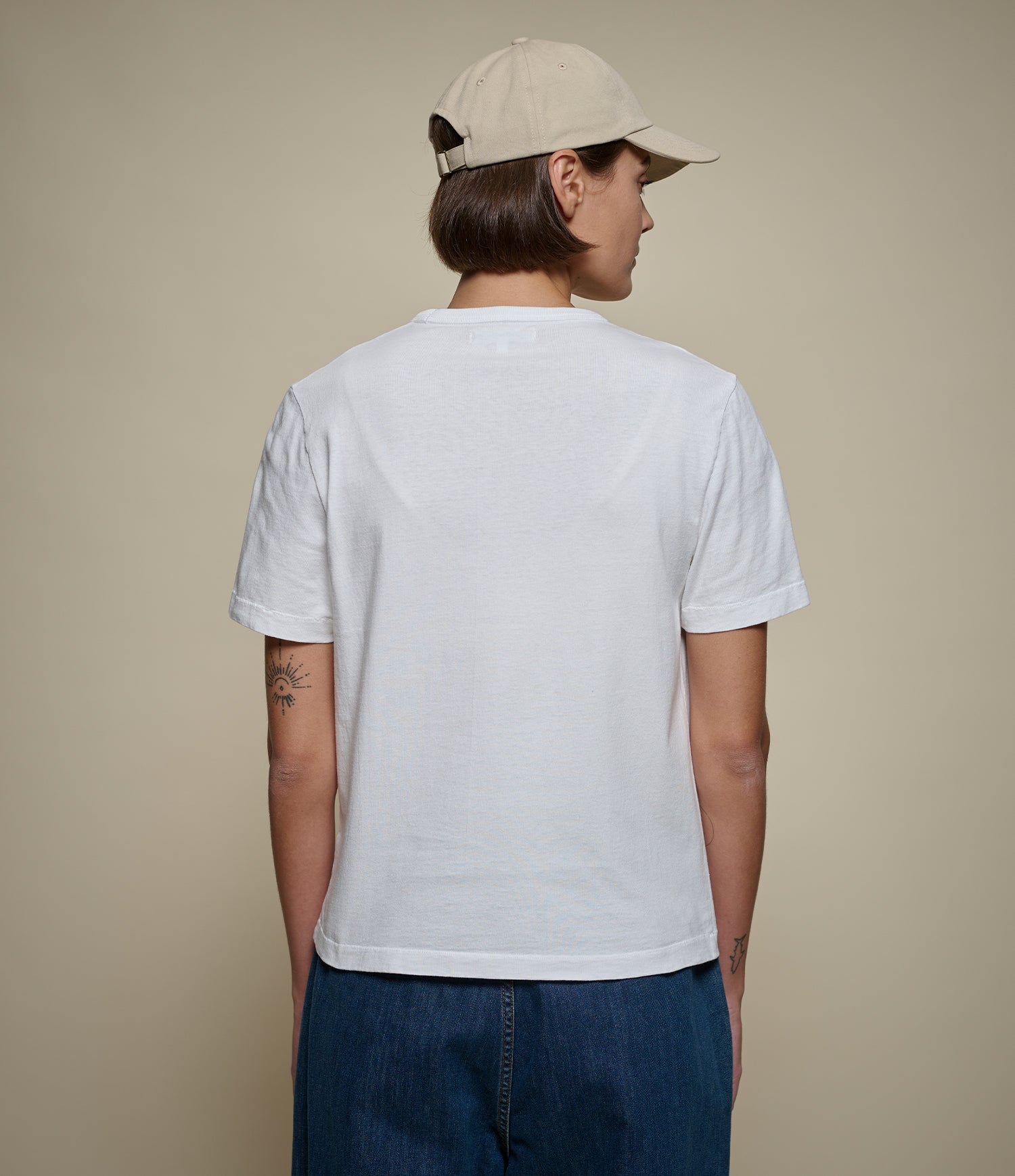 White Cropped Organic Cotton T-Shirt | Merz b. Schwanen