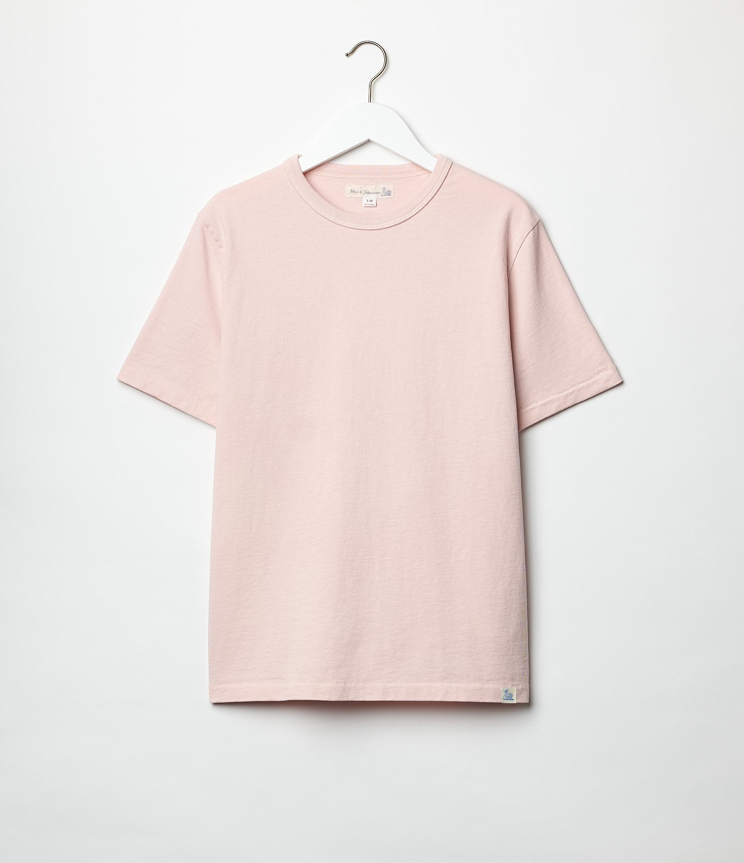 Pink classic cotton jersey T-shirt on a hangar