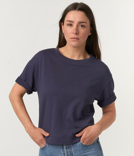 トップス RRL 90s Short Sleeve Sweatshirt USA M Cropped Lightweight American Fleece Women's Short Sleeve
