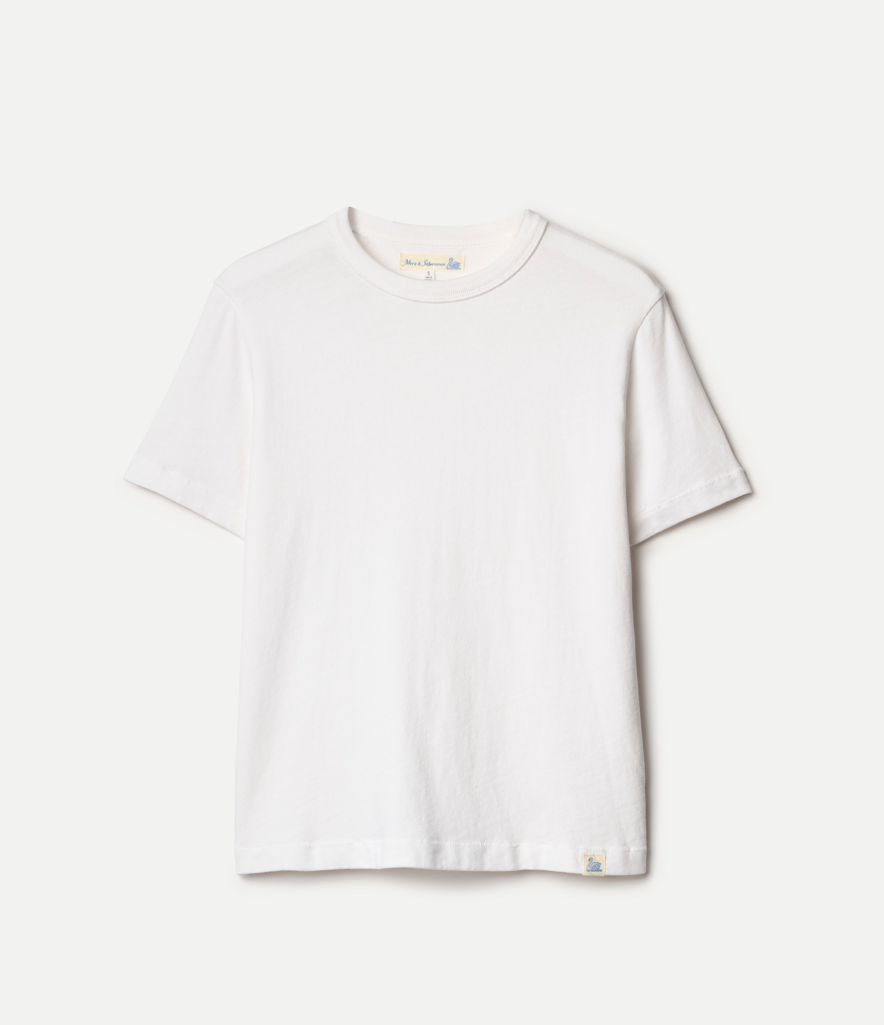 White organic cotton t-shirt on a light gray background