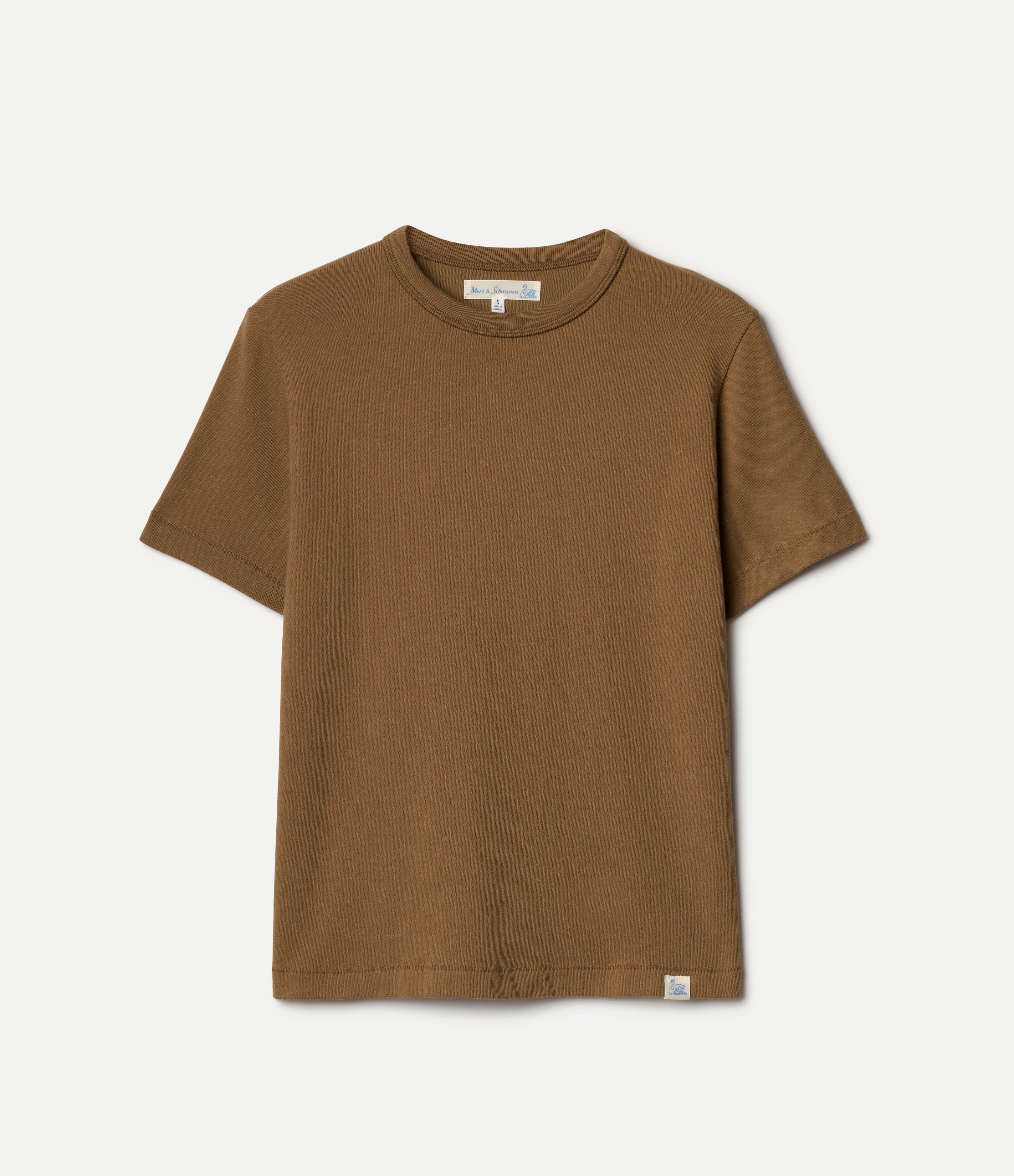 Brown organic cotton t-shirt on a white background