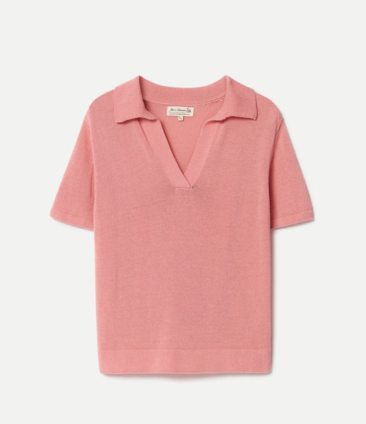 Cotton Women's Short Sleeve Polo Sweater, All Plant-Based – Merz b