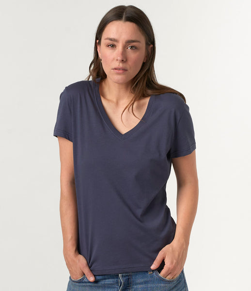 RUNSEOKJINinJAPAN V-NECKBLUE VネックTシャツ青ジン RUNSEOKJIN in JAPAN］V-NECK Tシャツ BLUE M - メルカリ