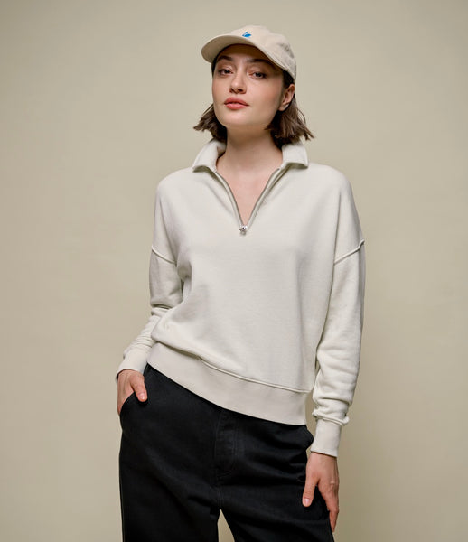 Cropped Retro Fleece Women's Half-Zip Sweatshirt – Merz b