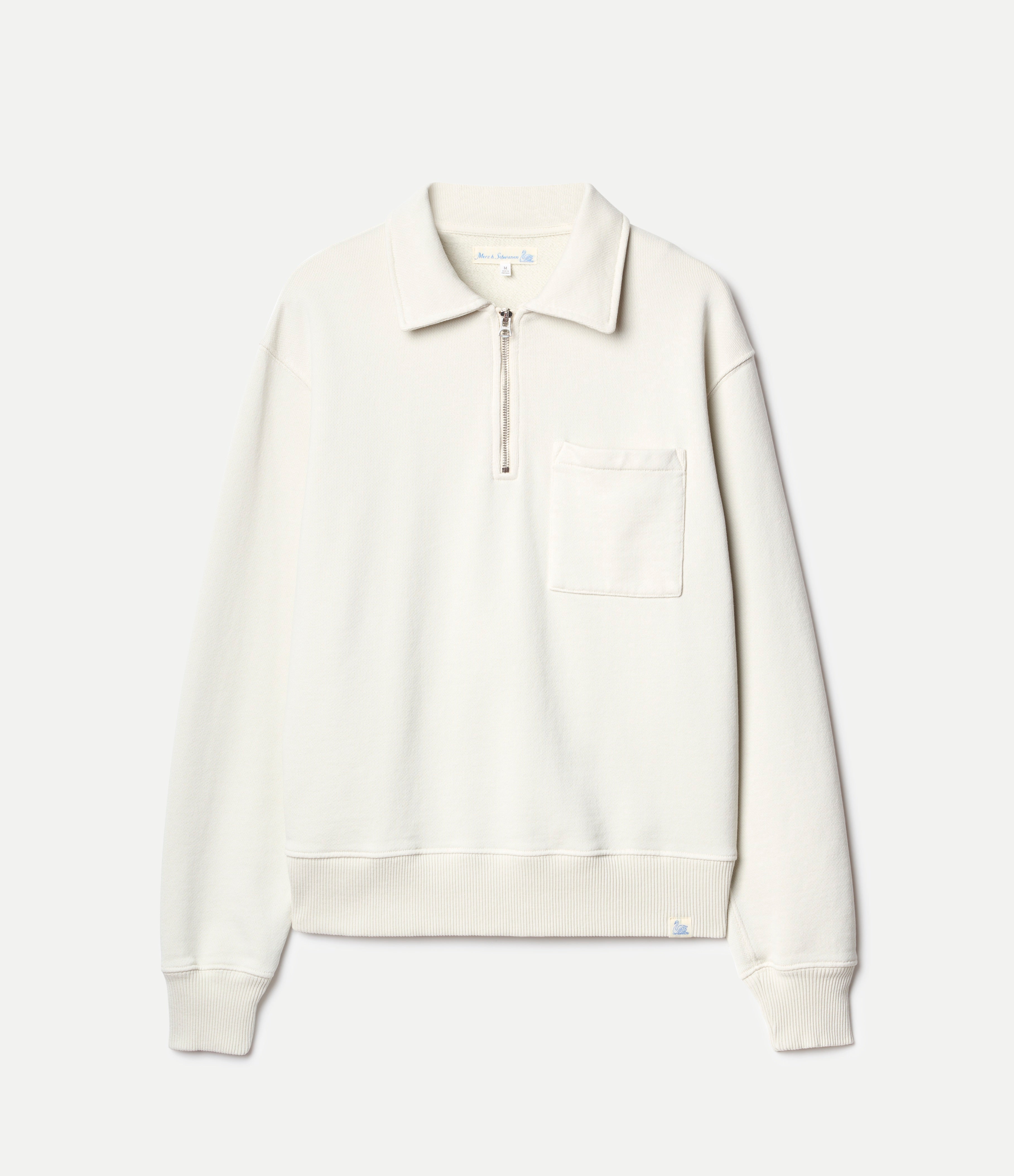 Authentic Fleece Polo Collared Half-Zip Cotton Sweatshirt – Merz b