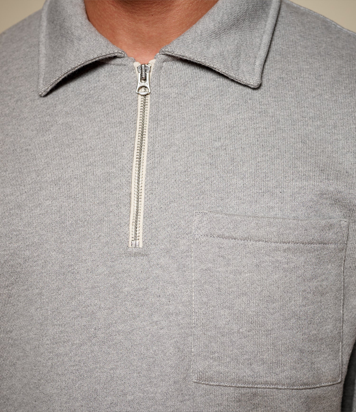 Authentic Fleece Polo Collared Half-Zip Cotton Sweatshirt – Merz b