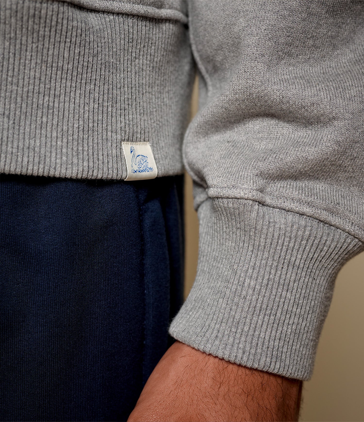 Authentic Fleece Polo Collared Half-Zip Cotton Sweatshirt – Merz b