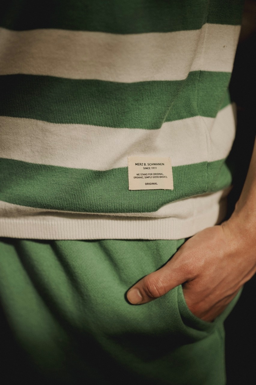 detail shot of striped knitted T-shirt