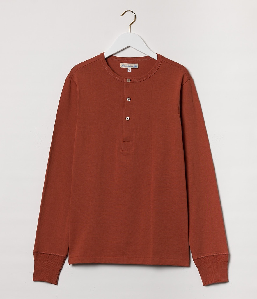 men’s loopwheeled henley, 8,6oz, classic fit