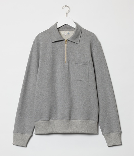 GOOD ORIGINALS | 342Z men's loopwheeled half zip sweatshirt, 12oz, relaxed fit  80 grey mel.
