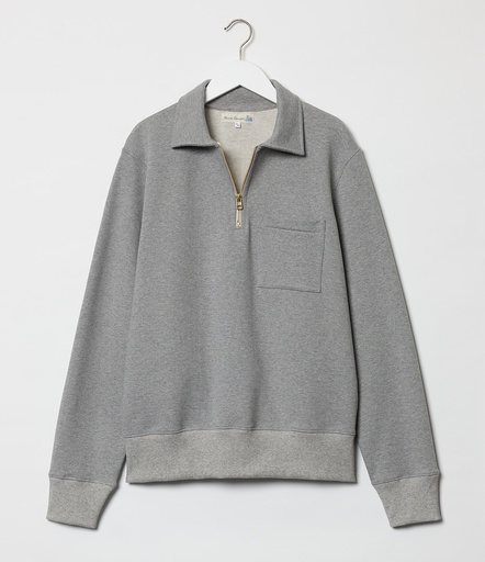 GOOD ORIGINALS | 342Z men's loopwheeled half zip sweatshirt, 12oz, relaxed fit  80 grey mel.