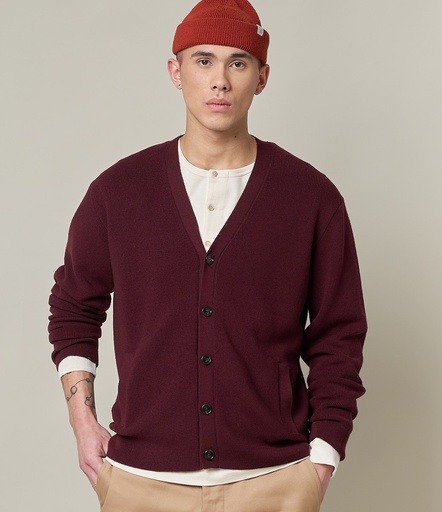 GOOD BASICS | MWCDG01 cardigan, relaxed fit  506 burgundy