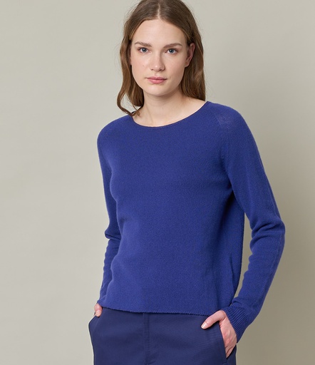 GOOD BASICS | SKCN01 women's crew neck pullover, relaxed fit  504 purple blue