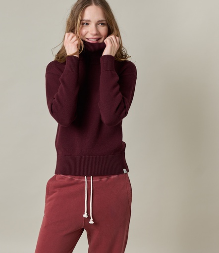 GOOD BASICS | WMWT02 women’s turtleneck pullover, merino wool, classic fit  506 burgundy