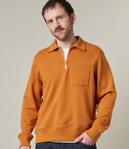 GOOD ORIGINALS | 342Z men's loopwheeled half zip sweatshirt, 12oz, relaxed fit  201 desert sun