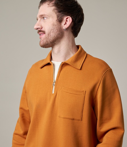 GOOD ORIGINALS | 342Z men's loopwheeled half zip sweatshirt, 12oz, relaxed fit  201 desert sun