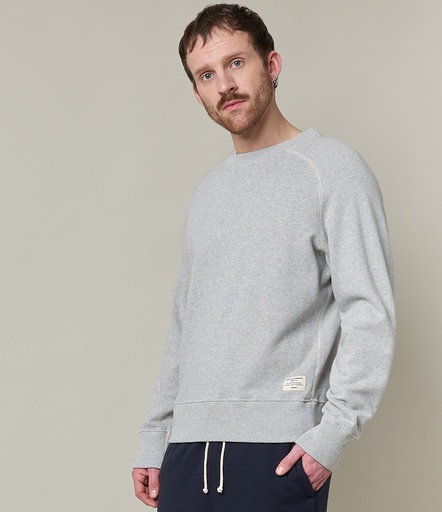GOOD BASICS | RGSW01 men's sweatshirt, organic cotton, 10,6oz, relaxed fit  80 grey mel.