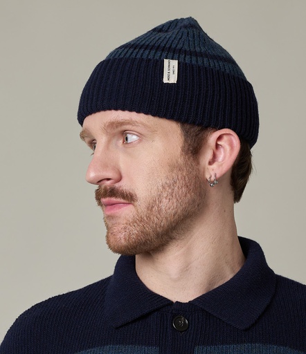 GOOD BASICS | RWBN02 beanie, recycled wool  5165 dark navy/denim blue