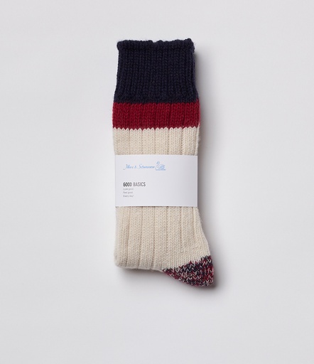 GOOD BASICS | MW73 socks, merino wool extra-fine, certified mulesing-free  0228 nature/dark red