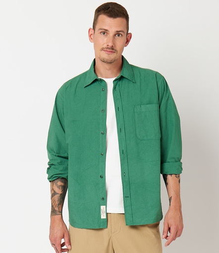 GOOD BASICS | SHIRT01 unisex shirt, organic cotton poplin, 4,2oz, relaxed fit  46 grass
