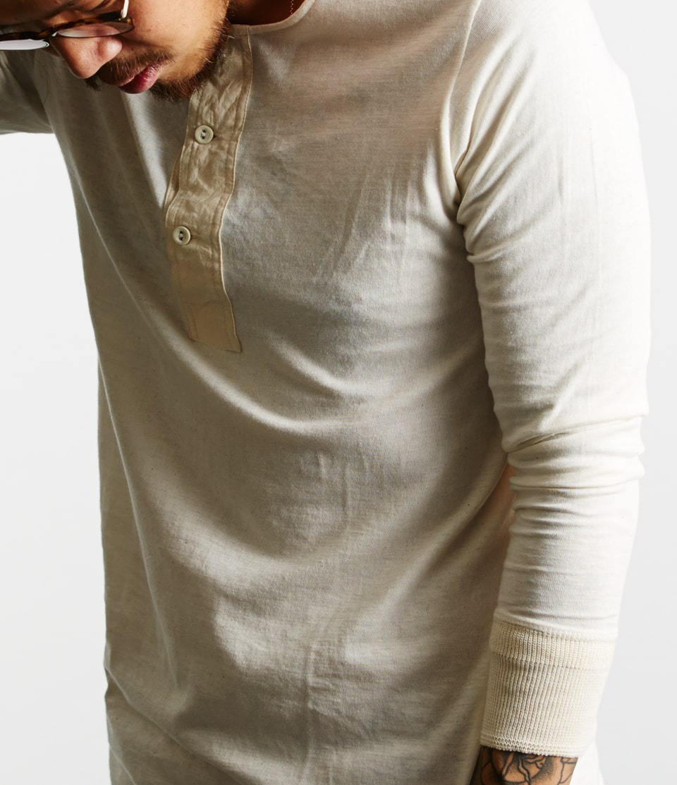 men's loopwheeled henley, 5,5oz, classic fit | Merz b. Schwanen