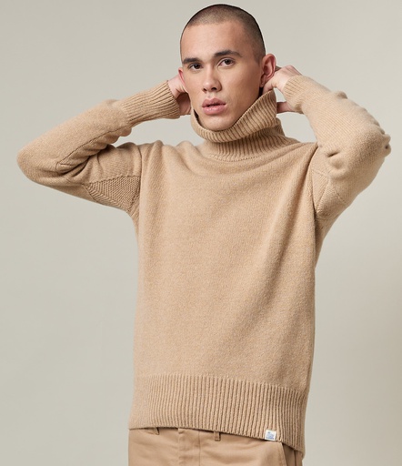 GOOD BASICS | LOCT01 men's turtleneck pullover, merino cashmere blend, relaxed fit  11 toffee