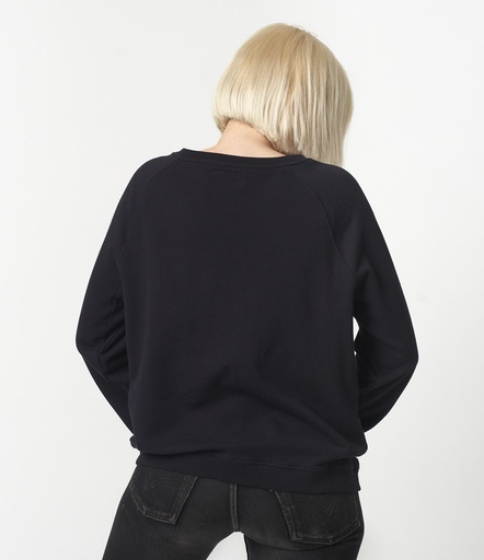 GOOD BASICS | WSW01 women's crew neck sweatshirt relaxed fit  99 deep black