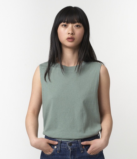 GOOD BASICS | WT08 women’s sleeveless top relaxed fit  41 light army