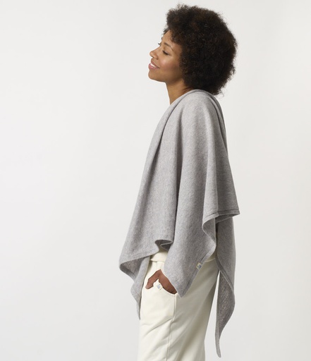 GOOD BASICS | SKTS01 unisex light triangle scarf, merino-silk-cashmere blend  80 grey mel.