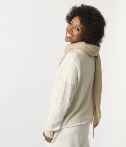 GOOD BASICS | SKTS01 unisex light triangle scarf, merino-silk-cashmere blend  03 nature mel.