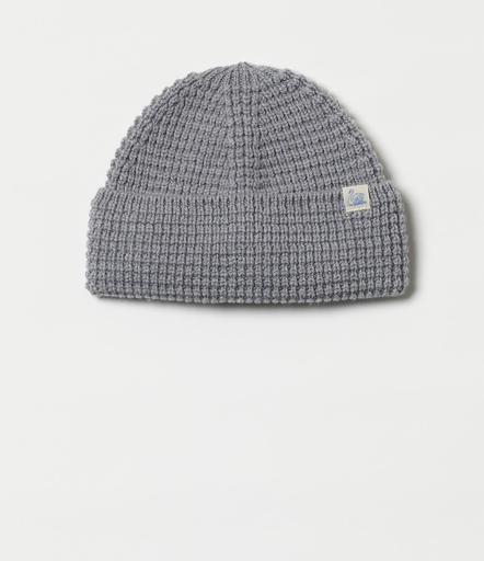 GOOD BASICS | MWBN06 unisex sturdy beanie, waffle structure, merino wool  80 grey mel.