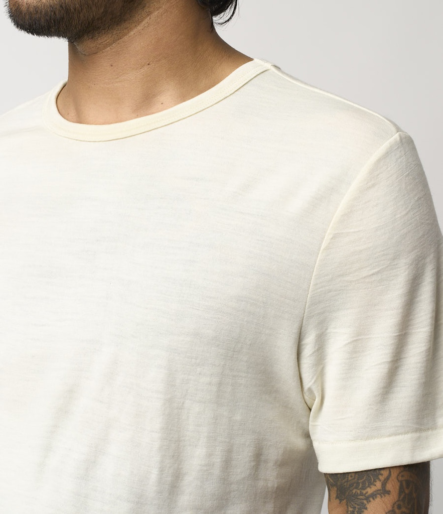 loopwheeled T-shirt, pure merino wool, 6,5oz, classic fit | Merz b ...
