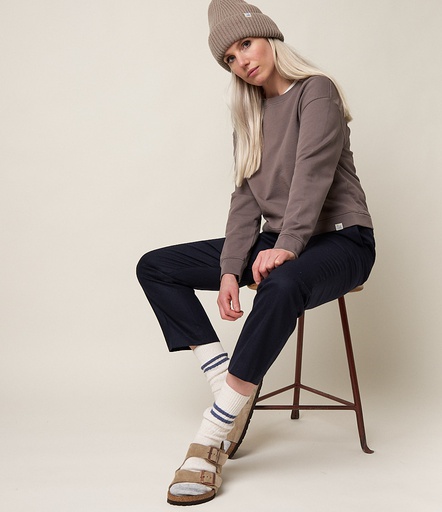 GOOD BASICS | WSW02 women's cropped crew neck sweatshirt, organic cotton, 7,4oz, relaxed fit  06 grain